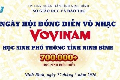 Sôi nổi Ngày hội võ nhạc Vovinam 2026 tại Trường THCS Tống Văn Trân Phường Nam Định Tỉnh Ninh Bình